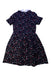 A Navy Short Sleeve Dresses from Petit Bateau in size 12Y for girl. (Back View)