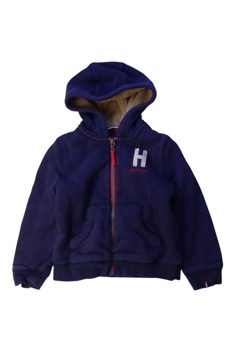 A Navy Hooded Sweatshirts from Tommy Hilfiger in size 3T for boy. (Front View)