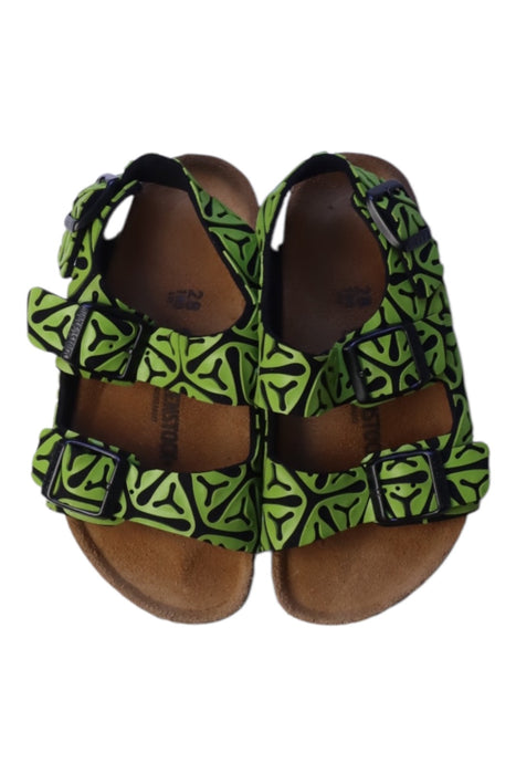 A Green Sandals from Birkenstock in size 5T for boy. (Back View)