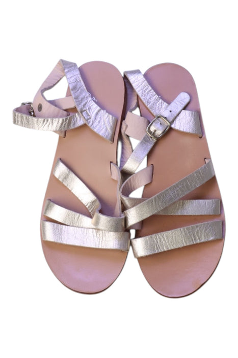 A White Sandals from Jacadi in size 7Y for girl. (Back View)