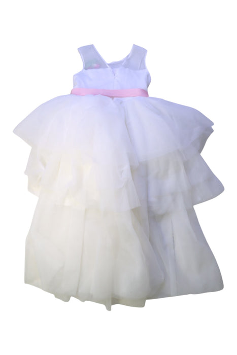 A White Sleeveless Dresses from Nicholas & Bears in size 4T for girl. (Back View)