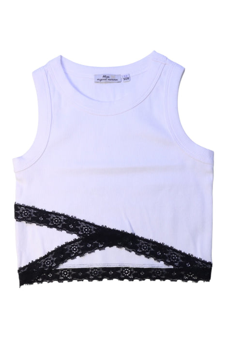 A White Sleeveless Tops from Original Marines in size 7Y for girl. (Front View)