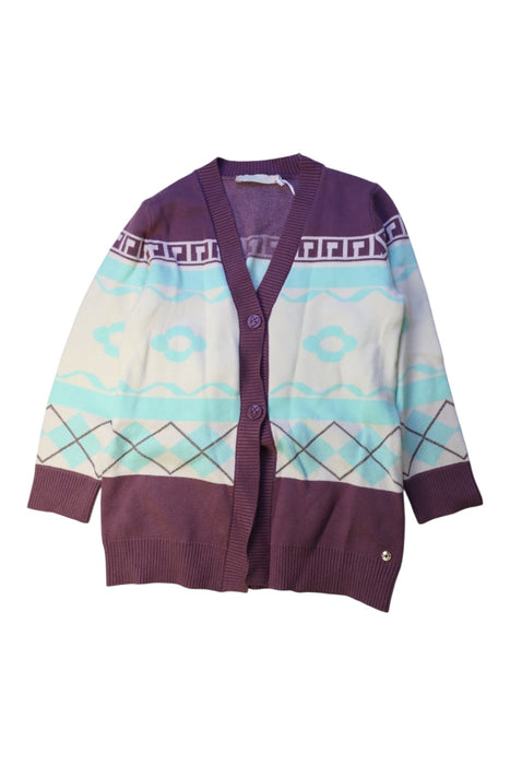 A Purple Cardigans from Original Marines in size 5T for girl. (Front View)