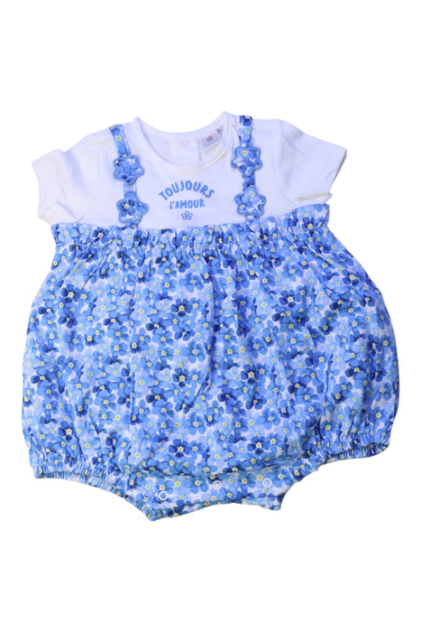 A Blue Short Sleeve Rompers from Original Marines in size 3-6M for girl. (Front View)