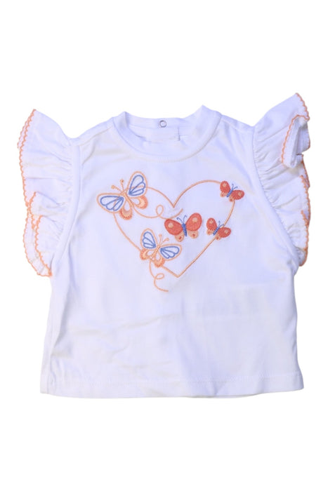 A White Short Sleeve Tops from Original Marines in size 3-6M for girl. (Front View)