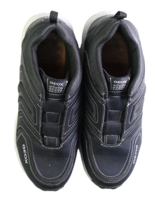 A Navy Sneakers from Geox in size 11Y for boy. (Back View)