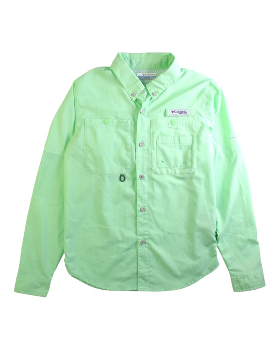 A Green Long Sleeve Shirts from Columbia in size 10Y for boy. (Front View)