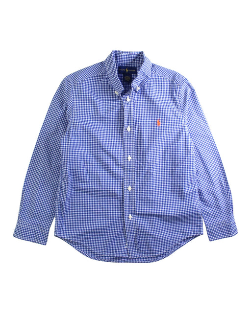 A Blue Long Sleeve Shirts from Ralph Lauren in size 7Y for boy. (Front View)