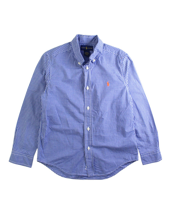 A Blue Long Sleeve Shirts from Ralph Lauren in size 7Y for boy. (Front View)