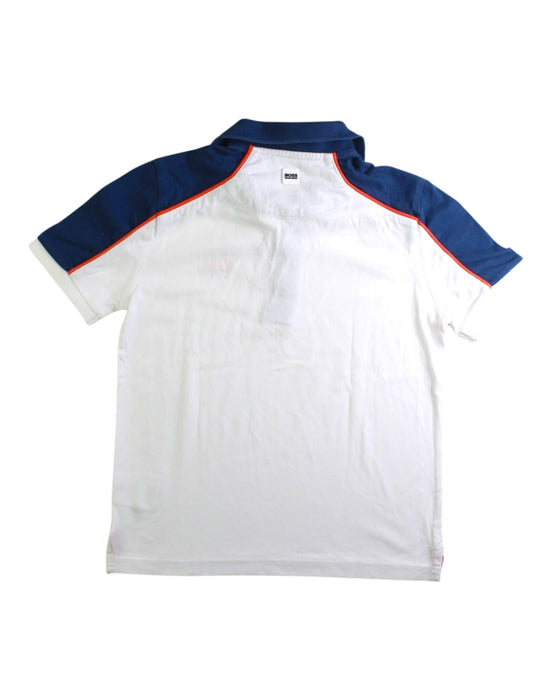 A White Short Sleeve Polos from Boss in size 8Y for boy. (Back View)