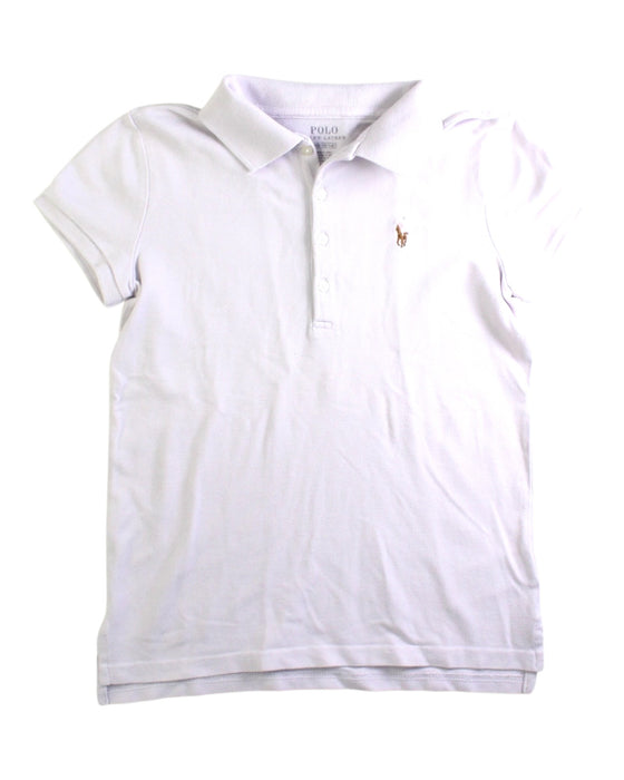 A White Short Sleeve Polos from Polo Ralph Lauren in size 8Y for girl. (Front View)