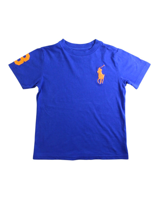A Blue Short Sleeve T Shirts from Polo Ralph Lauren in size 4T for boy. (Front View)