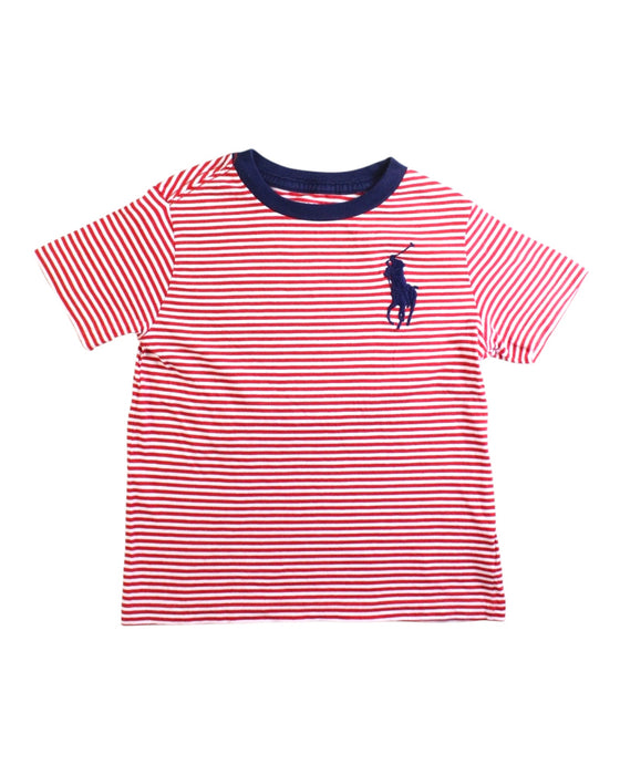 A Red Short Sleeve T Shirts from Polo Ralph Lauren in size 5T for boy. (Front View)