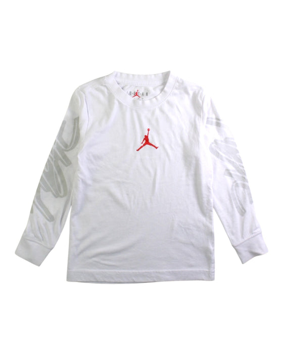 A White Long Sleeve T Shirts from Air Jordan in size 4T for boy. (Front View)