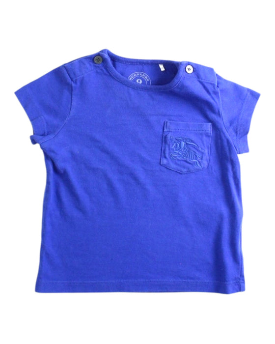 A Blue Short Sleeve T Shirts from Burberry in size 6-12M for boy. (Front View)