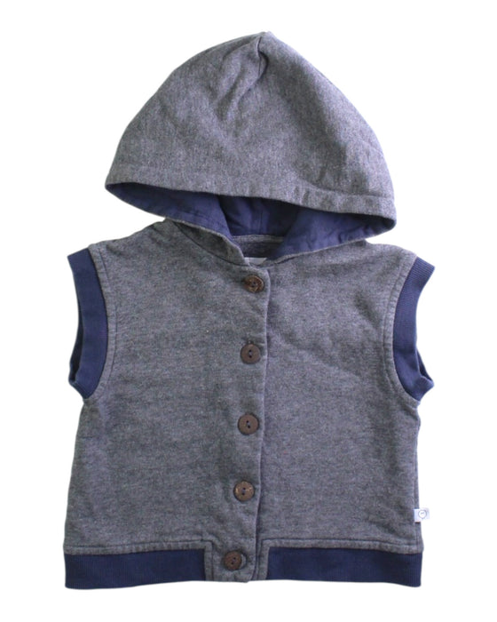 A Grey Outerwear Vests from Mori in size 6-12M for boy. (Front View)
