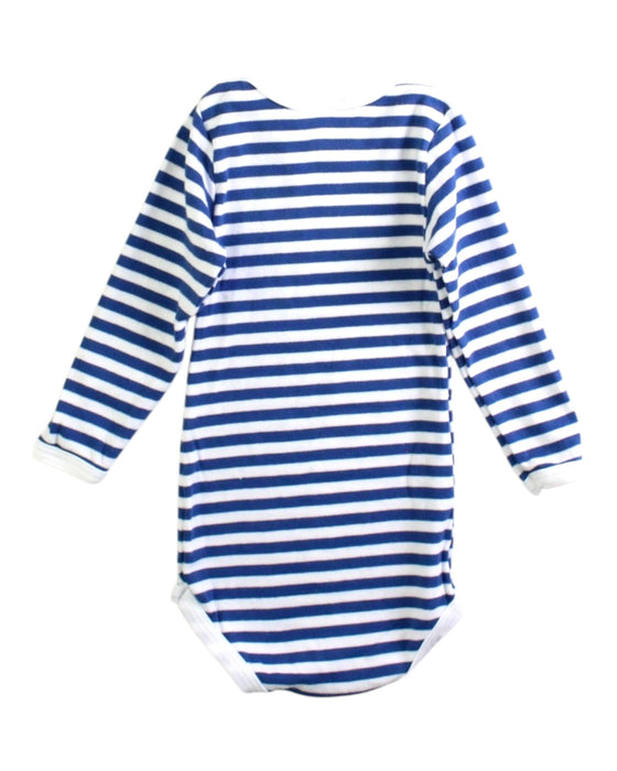 A Blue Long Sleeve Bodysuits from Petit Bateau in size 6-12M for boy. (Back View)