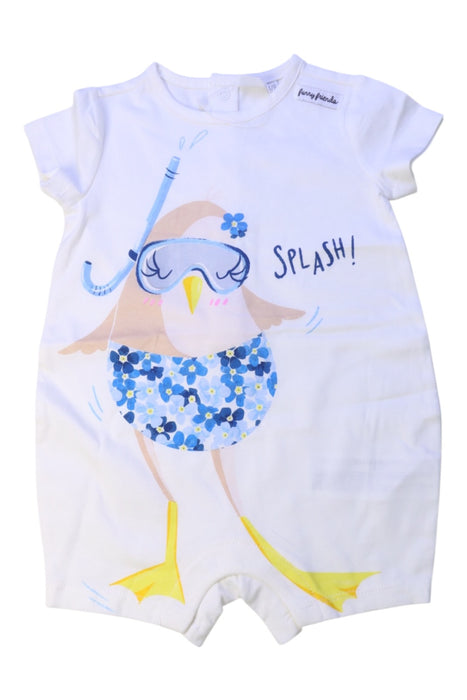A White Short Sleeve Rompers from Original Marines in size 3-6M for girl. (Front View)