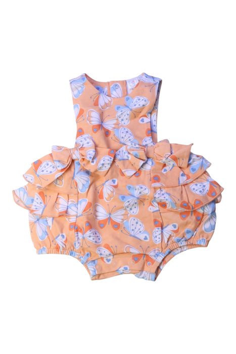 A Orange Sleeveless Rompers from Original Marines in size 3-6M for girl. (Front View)