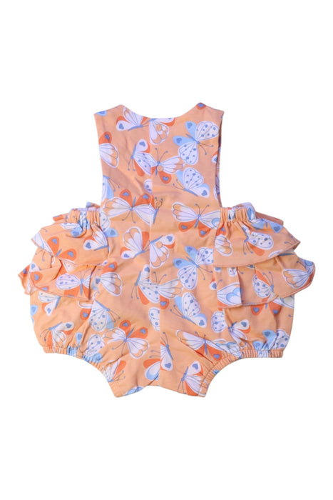 A Orange Sleeveless Rompers from Original Marines in size 3-6M for girl. (Back View)