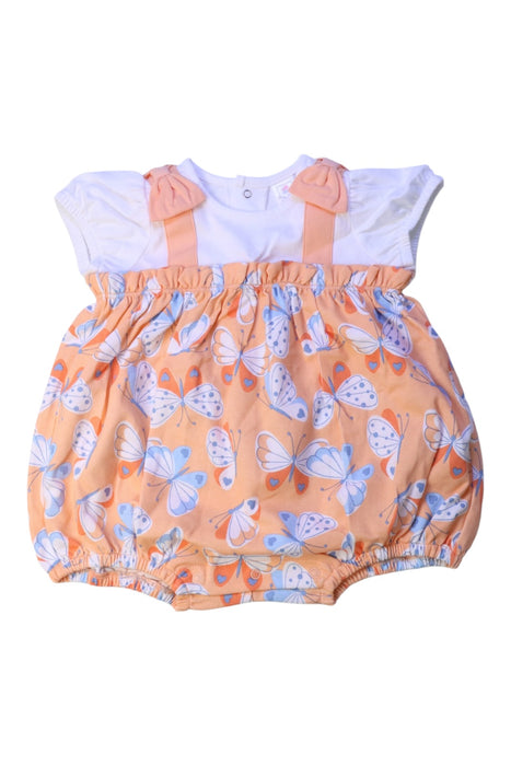 A Peach Sleeveless Rompers from Original Marines in size 6-12M for girl. (Front View)
