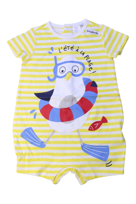 A Yellow Short Sleeve Rompers from Original Marines in size 3-6M for boy. (Front View)