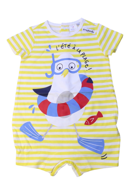 A Yellow Short Sleeve Rompers from Original Marines in size 3-6M for boy. (Front View)