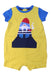 A Yellow Short Sleeve Rompers from Original Marines in size 3-6M for boy. (Front View)
