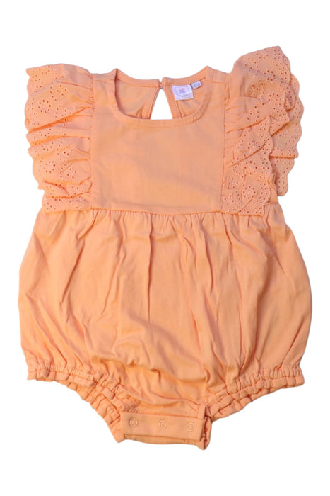 A Peach Sleeveless Rompers from Original Marines in size 3-6M for girl. (Front View)