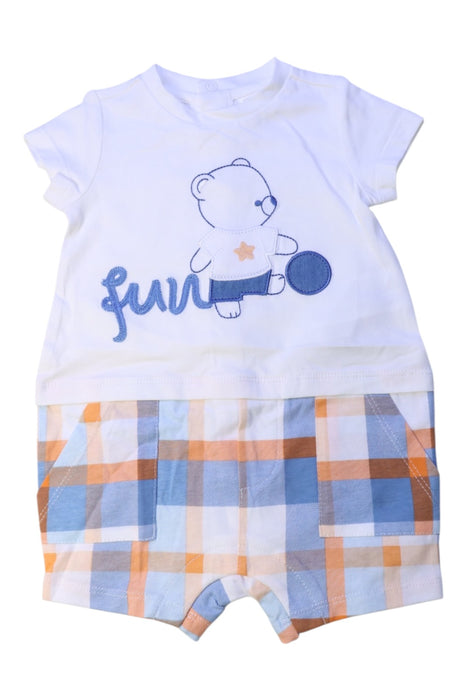 A White Short Sleeve Rompers from Original Marines in size 3-6M for girl. (Front View)