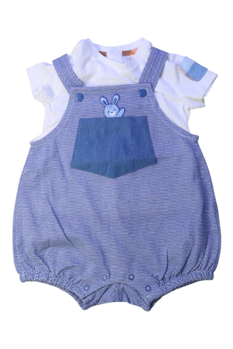 A Blue Sleeveless Rompers from Original Marines in size 3-6M for girl. (Front View)