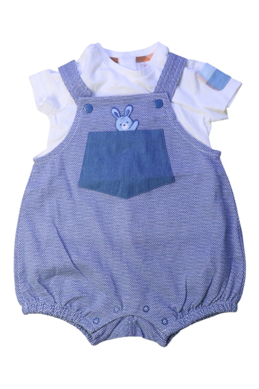 A Blue Sleeveless Rompers from Original Marines in size 3-6M for girl. (Front View)