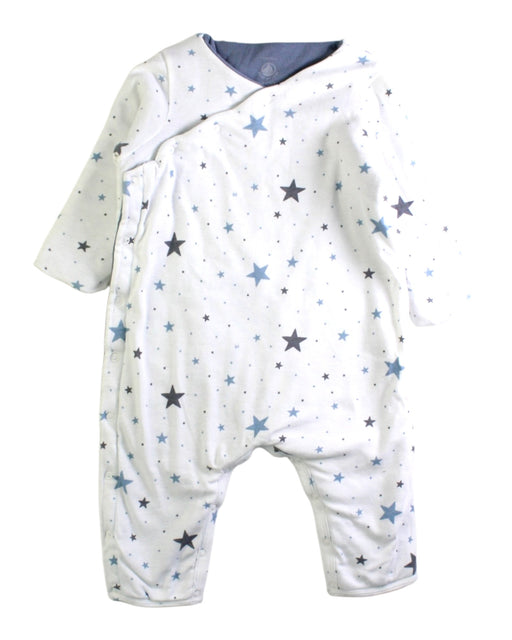A White Onesies from Petit Bateau in size 6-12M for boy. (Front View)