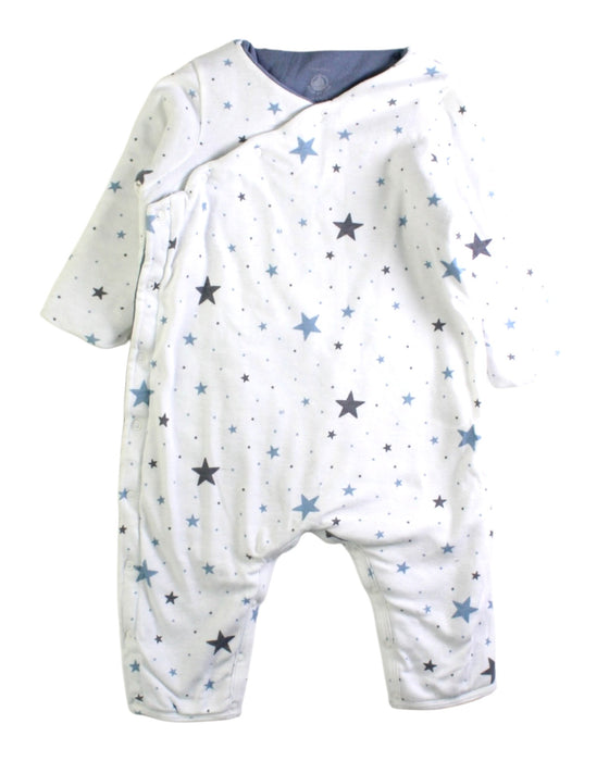 A White Onesies from Petit Bateau in size 6-12M for boy. (Front View)