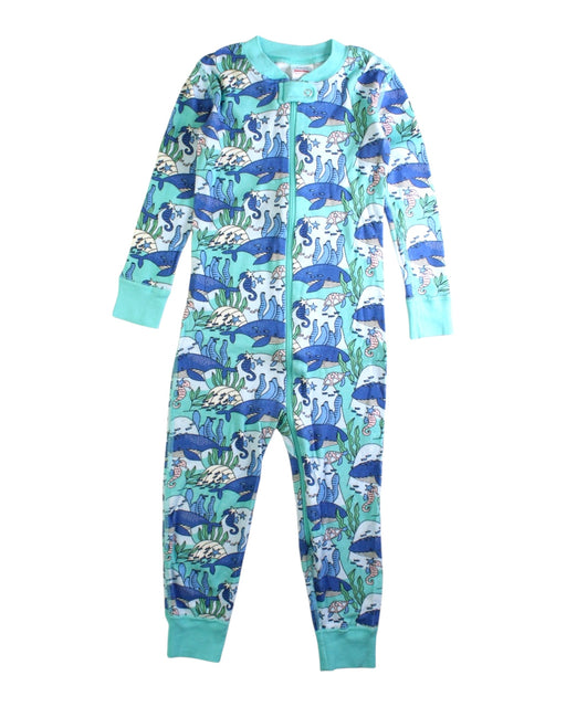 A Blue Onesies from Hanna Andersson in size 3T for neutral. (Front View)