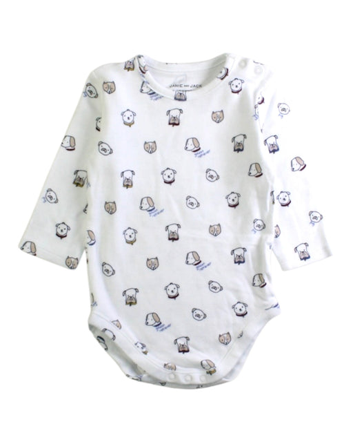 A White Long Sleeve Bodysuits from Janie & Jack in size 3-6M for neutral. (Front View)