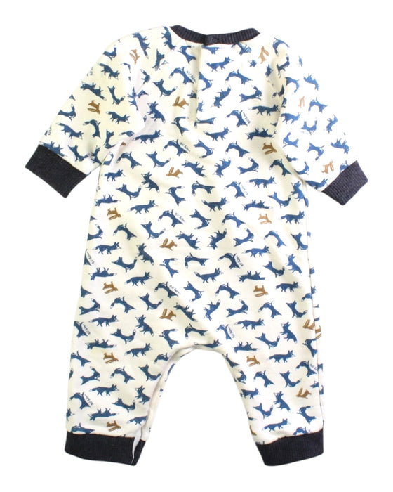 A White Long Sleeve Rompers from Petit Bateau in size 3-6M for boy. (Back View)