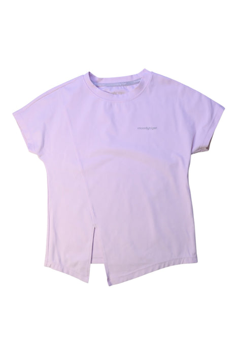 A White Short Sleeve T Shirts from Moody Tiger in size 5T for girl. (Front View)