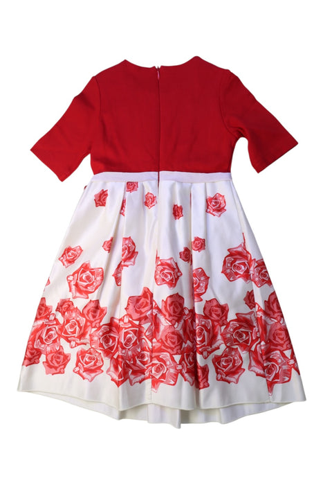 A Red Short Sleeve Dresses from I Pinco Pallino in size 6T for girl. (Back View)
