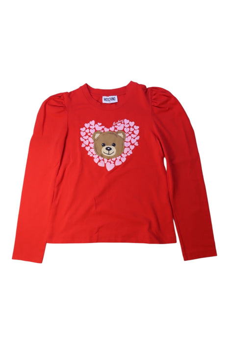A Red Long Sleeve Tops from Moschino in size 8Y for girl. (Front View)
