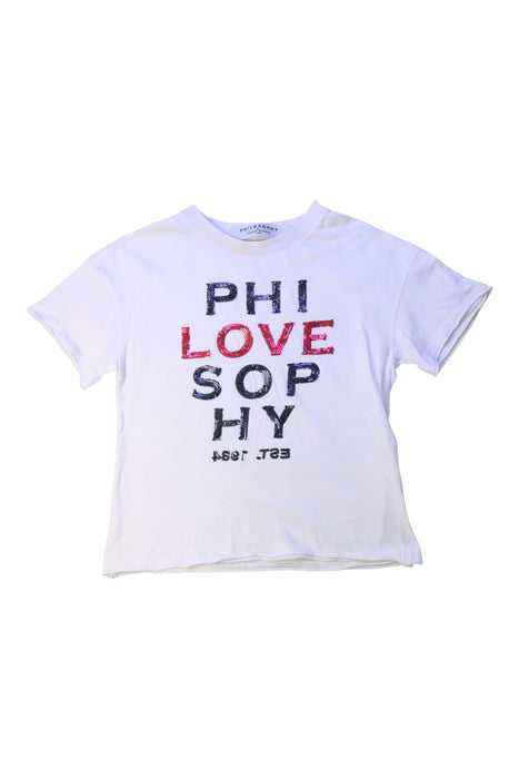 A White Short Sleeve T Shirts from Philosophy Di Lorenzo Serafini in size 6T for girl. (Front View)