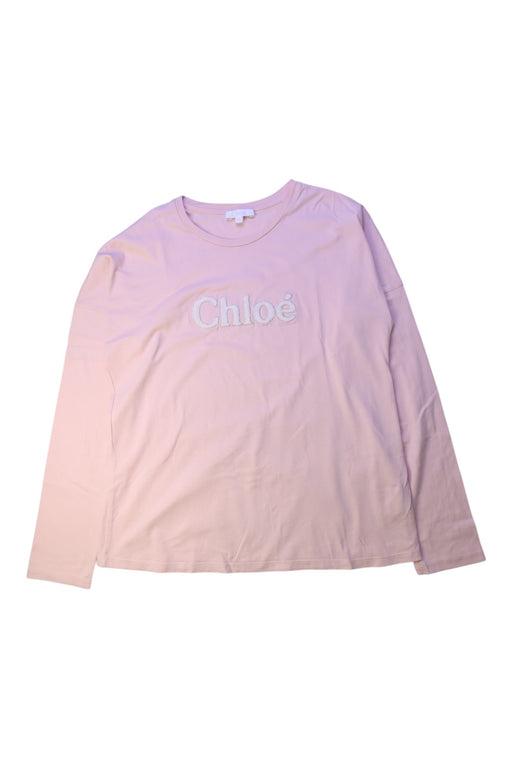 A Pink Long Sleeve T Shirts from Chloe in size 14Y for girl. (Front View)