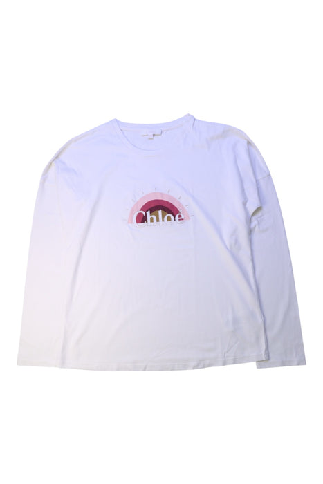 A White Long Sleeve T Shirts from Chloe in size 14Y for girl. (Front View)