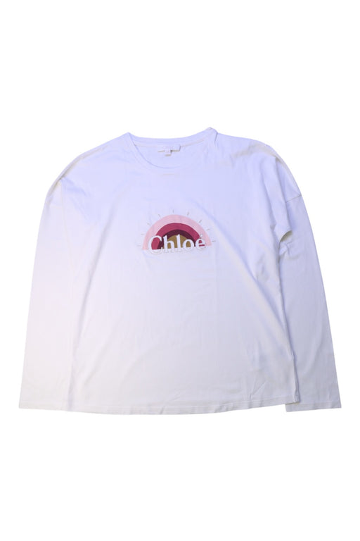 A White Long Sleeve T Shirts from Chloe in size 14Y for girl. (Front View)