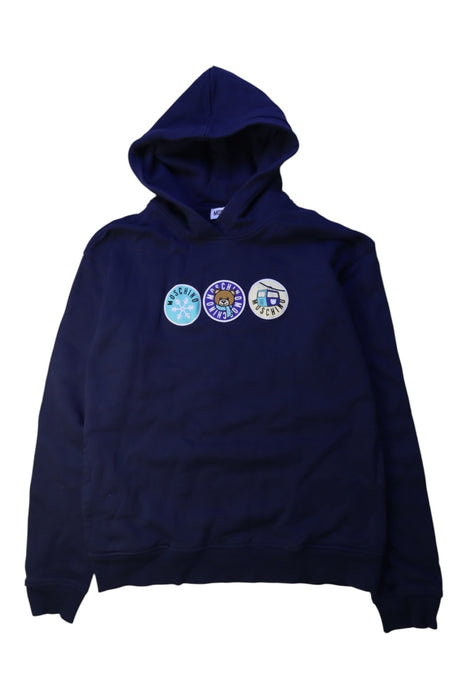 A Navy Hooded Sweatshirts from Moschino in size 14Y for boy. (Front View)