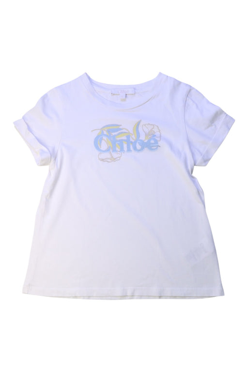 A White Short Sleeve T Shirts from Chloe in size 8Y for girl. (Front View)