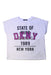 A White Short Sleeve T Shirts from DKNY in size 8Y for girl. (Front View)
