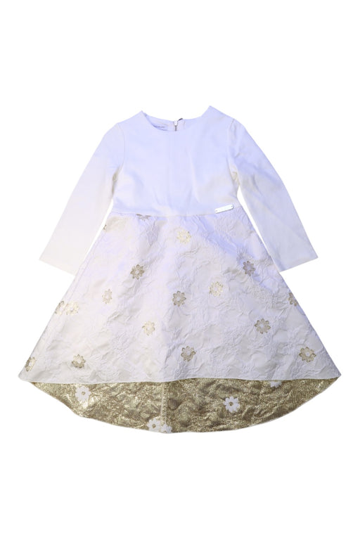 A White Long Sleeve Dresses from I Pinco Pallino in size 6T for girl. (Front View)