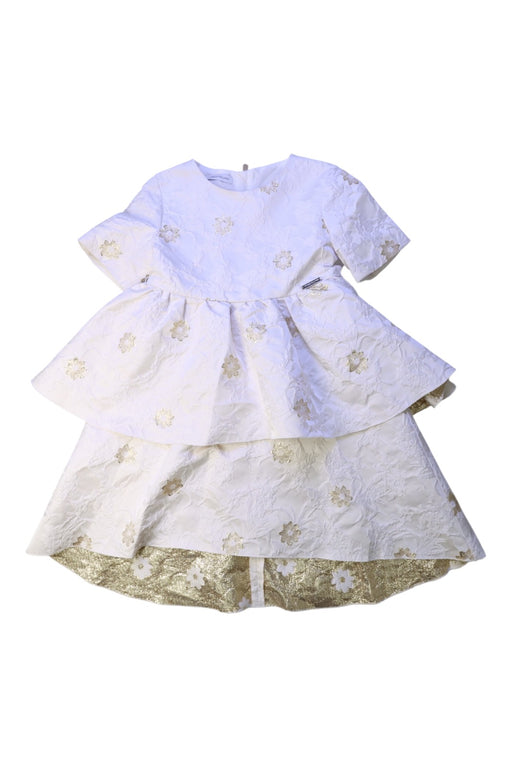 A White Long Sleeve Dresses from I Pinco Pallino in size 6T for girl. (Front View)