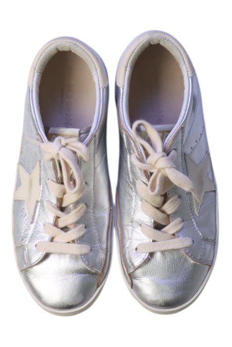 A Silver Sneakers from Golden Goose in size 7Y for girl. (Back View)